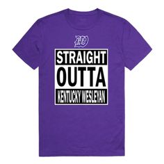 Straight Outta Kentucky Wesleyan College Panthers T-Shirt Tee Fan Apparel T-shirt With Team Name For College Events, Cotton Fan Apparel T-shirt For College Events, Fan Apparel Cotton T-shirt For College Events, Crew Neck T-shirt For College Events With Fan Apparel, Collegiate T-shirt For College Events With Team Name, Cotton T-shirt With Text Print For College Events, Collegiate Pre-shrunk T-shirt For College Events, Cotton T-shirt With University Logo For College Events, University Logo Cotton T-shirt For College Events