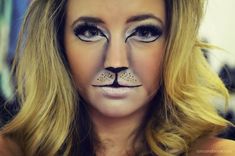 Lion Halloween Makeup Cowardly Lion Makeup, Lion Makeup, Unique Halloween Makeup, Lion Halloween, Creative Halloween Makeup, Lion Costume, Halloween Makeup Ideas, Cowardly Lion, Cat Halloween Costume