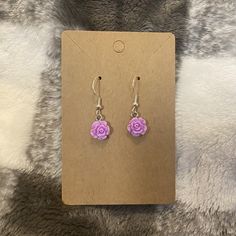 Handmade earrings  Nickel free earring parts Light purple flower charms on silver earrings Light Purple Flowers, Gold Bead Earrings, Peach Earrings, Malachite Earrings, Earrings Dangle Simple, Flower Dangle Earrings, Cactus Earrings, Citrine Earrings, Nickel Free Earrings