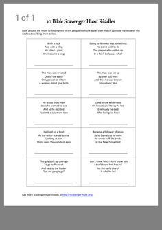 the table scavenger hunt riddles worksheet for students to learn how to read