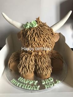 a birthday cake in the shape of a furry animal