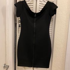 Never Worn. Still Has Tags On Black Knee-length Bodycon Dress With Back Zipper, Black Bodycon Dress With Back Zipper For Summer, Elegant Formal Mini Dress With Zipper Closure, Chic Mini Dress With Zipper Closure For Formal Occasions, Chic Formal Mini Dress With Zipper Closure, Black Sheath Bodycon Dress With Back Zipper, Black Mini Dress With Side Zipper, Chic Black Mini Dress With Side Zipper, Evening Bodycon Mini Dress With Side Zipper