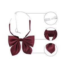 Material: Polyester. It is comfortable to wear and touch. Bowtie Size: 9 x 13 cm/3.54" x 5.12". Adjustable Neck Strap: 40 - 54 cm/15.75" - 21.26 ". Package includes 1*Bowtie. Perfect for attending a party, wedding, daily office work, or other occasions. Note: 1. The color isn't completely the same as the picture shown on the screen due to different screen displays and light brightness. 2. Please allow 1-2 cm slightly manual measurement deviation for the data. 3. The product is folded for special Red Satin Bow Tie Adjustable, Adjustable Red Satin Bow Tie, Red Satin Standard Bow Tie, Adjustable Red Satin Bow, Red Bow With Butterfly Knot For Party, Pre-tied Butterfly Knot Bow As Gift, Red Bow Tie With Butterfly Knot For Gift, Adjustable Red Bow For Gifts, Adjustable Red Bow For Gift