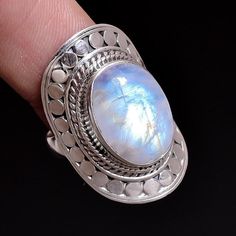 ----------------------------------- Welcome TO Our Shop jewelrybyuk01 ----------------------------------- Genuine Moonstone Ring, Oval Moonstone Cabochon Ring, 925 Sterling Silver Ring, Handmade Moonstone Ring, Boho Ring, Christmas Gift Metal : 925 Sterling Silver Weight (Grms) - 9 Grms Approx Style :  Ring Ring Size : All Sizes Main Stone : Moonstone Stone Shape : Oval Stone Cut : Cab * Jewelry Care Tips:- ----------------------- [1] Store it properly: Store your jewelry in separate compartment Moonstone Stone, Cabochon Ring, Silver Jewelry Rings, Ring Oval, Boho Ring, Stamped Jewelry, Moonstone Ring, Boho Rings, Ring Handmade