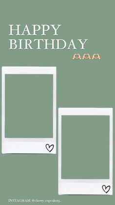 two white frames with hearts on them and the words happy birthday avaa written below