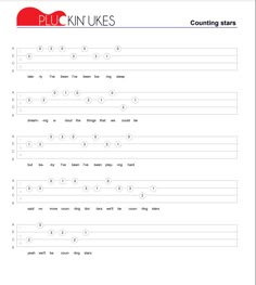 the printable worksheet for counting stars is shown in red and white, with numbers