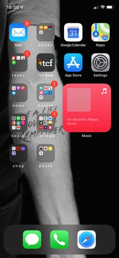 an iphone screen with several different icons on it