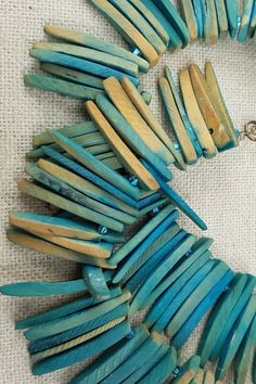 Boho Turquoise Wood Bib Necklace - 16 inches in length- Adjustable Very cool looking .. soft wood dyed Turquoise blue wood beaded necklace.. .in nice condition. Unique Blue Wooden Beaded Necklaces, Blue Handmade Rustic Necklace, Rustic Handmade Blue Necklace, Rustic Blue Handmade Necklace, Handmade Rustic Turquoise Necklace, Handmade Rustic Blue Turquoise Necklace, Rustic Handmade Blue Turquoise Necklace, Rustic Blue Beaded Necklaces, Rustic Blue Beaded Necklace