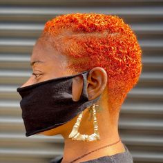 Orange Twa Natural Hair, Ginger Tinted Hair, Short Ginger Hairstyles, Bald Baddie, Tinted Hair, Natural Short Cuts, Big Chop Natural Hair, Fade Haircut Curly Hair