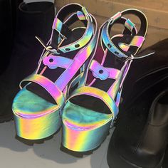 Never Worn Only Tried On! With Flash On They’re Rainbow And Without Flash They Are Greyson Black Color. Strappy Platform Heels With Ridged Bottom And Around The Ankle Straps. African American Boy Haircuts, Strappy Platform Heels, Dolls Kill Shoes, Boy Haircuts, American Boy, Boys Haircuts, Rainbow Color, Ankle Straps, Dolls Kill