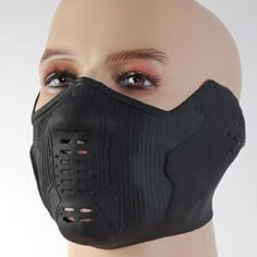 Introducing the Samurai Techwear Mask: an essential piece of gear for the modern samurai. This high-tech mask is designed to protect you from the elements, and features a built-in ventilation system that keeps you cool and comfortable. Whether you're fighting in the harsh conditions of battle or just out running errands on a cold day, the Samurai Techwear Mask is sure to keep you warm and dry. So why wait? Order your Samurai Techwear Mask today! Cyberpunk Full Face Mask For Protection, Futuristic Full Face Protection Mask, Cyberpunk Full Face Protection Mask, Full Face Cyberpunk Protection Masks, Functional Black Shock Resistant Protective Gear, Cyberpunk Full Face Black Mask, Black Full Face Cyberpunk Mask, Bucky Barnes Cosplay, Winter Soldier Mask