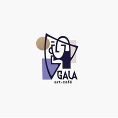 the logo for gaja art - cafe, which is designed to look like a woman's face