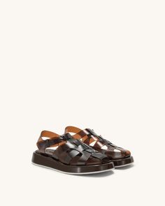 Piper Platform Sandal - Coffee - JW PEI Brown Flat Sandals With Leather Sole, Brown Sandals With Woven Sole And Flat Heel, Summer Sandals With Rubber Sole And Flat Base, Strappy Mules, Jw Pei, Future Of Fashion, Orange Bag, Purple Bags, Mini Shoulder Bag