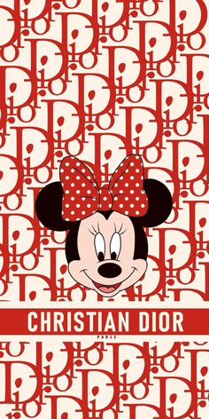 a mickey mouse with red and white polka dots on it