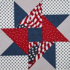 a red, white and blue star quilt