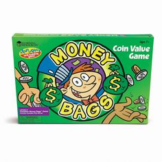 Learning Resources Money Bags Coin Value Game American Currency, Spinner Games, Die Games, Counting Money, Money Bags, Money Skills, Dinosaur Activities, Math Counting, Play Money