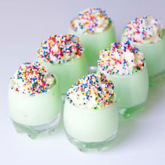 small desserts with sprinkles and white frosting