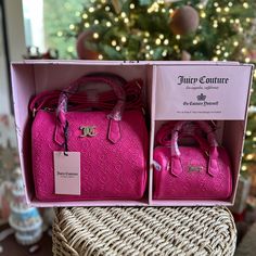 New Juicy Couture Hot Pink Hand Bag Purse Crossbody Mommy & Me Matching Gift Box Christmas Or Valentines Day Big One Measures 9" Wide X 8" Tall X 4" Width Baby One Measures 6" X 5" X 3" Zipper Closure Top Handle Adjustable Crossbody Straps Keywords Target, Target Bullseye, Target Dollar Spot, Pinkmas, Home Goods, Tj Maxx, Ross, Christmas, Holiday Gift, Snowflakes, Cupcake And Cashmere, Hearth And Hand, Studio Mcgee, Tik Tok, Barbie, Tree, Reindeer, Gingerbread Man House, Ornament Mug Garland Nut Tj Maxx Purses, Tj Maxx Finds, Barbie Tree, Pink Hand Bag, Hot Pink Gifts, Hello Kitty Birthday Theme, Man House, Bullseye Target, Expensive Purses