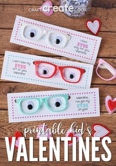 valentine's day printables for kids with eyeballs and hearts on them