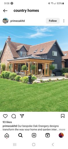 an image of a house with the words country homes on it