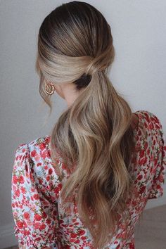 Wedding Ponytail, Low Ponytail Hairstyles, Simple Wedding Hairstyles, Hairstyles Wedding, Wedding Hair Inspiration, Low Ponytail, Bridal Hair And Makeup, Formal Hairstyles, Hairstyles Ideas