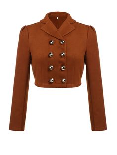 2PCS Brown 1960s Button Top & Pencil Skirt – Retro Stage - Chic Vintage Dresses and Accessories Fitted Retro Outerwear With Buttons, Retro Fitted Outerwear With Buttons, Wears For Ladies, Retro Fitted Skirt With Button Closure, Retro Brown Skirt, Retro Brown Skirt With Button Closure, Vintage Single-breasted Long-sleeve Skirt Suit, Office Wears, Retro Stage