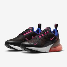 Women's Nike Air Max 270 'Black Bright Crimson' Size - 6.5 New Legendary Air Gets Lifted. Our 1st Lifestyle Air Max Brings You Style, Comfort And A Whole Lot Of Air. An Extra-Large Window In The Heel Lets You Show Off One Of Our Greatest Innovations Yet While Experiencing Plush Cushioning. Add A Lightweight Upper, Low-Cut Collar And Fresh Array Of Neon Colors And You’ve Got The Perfect Kicks For Everyday Fun. All Offers Are Welcome. Air Max 270 Women, Nike Air Max 270 Black, Womens Nike Air Max 270, Air 270, Large Window, Air Max Women, Nike Air Max For Women, Nike Flyknit, Colorful Shoes