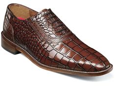 Stacy Adams Riccardi Plain Toe Oxford Shoes Animal Print Cognac 25575-221 Take a walk on the wild side with the Stacy Adams Riccardi Plain Toe Oxford. Featuring a unique mix of croco and lizard print leather and a modern stacked heel, whether it’s worn with your best suit or favorite jeans, the Riccardi is designed to get noticed. Croco and lizard print leather upper Microfiber linings for comfortability RedZone removable footbed with molded heel cup that provides anatomical arch support for a m Brown Crocodile Pattern Pointed Toe Dress Shoes, Brown Pointed Toe Oxfords With Crocodile Pattern, Brown Crocodile Pattern Pointed Toe Oxfords, Brown Leather Shoes With Crocodile Pattern And Pointed Toe, Brown Crocodile Pattern Oxfords With Pointed Toe, Brown Oxfords With Crocodile Pattern And Round Toe, Brown Crocodile Pattern Oxfords With Plain Toe, Brown Crocodile Pattern Wingtip Leather Shoes, Brown Crocodile Pattern Leather Wingtip Shoes