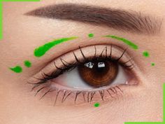 BRIGHT GREEN is a matte neon eyeliner that comes with a FREE eyeliner brush!  NEW! Our water activated eyeliners are so easy to use and will last forever! Simply put a drop of water. Swirl brush around to make it paste, then apply! Can also be used for eyeshadow art and body paints. Comes with a free eyeliner brush! Mineral eyeliners are made from pigments straight from Mother Earth's finest ingredients. No harsh chemicals, synthetic dyes, preservatives, fragrances, dyes, parabens, or fillers ad Lime Green Eyeliner, Easy Graphic Eyeliner Ideas, Neon Green Eyeliner, Green Eyeliner Looks, Easy Eyeliner Looks, Colorful Eyeliner Ideas, Easy Graphic Eyeliner