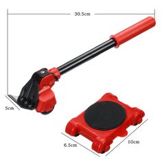 an image of a red and black handle for a handheld vacuum mop on a white background