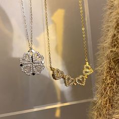 Style: Korean Style/Korean Style Material: Silver Plating Color: Silver, Gold Fashion Element: Metal Photos Luminaries, Cherished Teddies, Chevron Ring, Gift Sets For Women, Clover Necklace, Four Leaf, Leaf Necklace, Elegant Necklaces, Curated Gifts