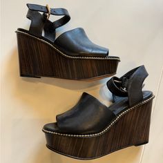 Size: 6 Brand New, Never Worn Casual Coach Leather Heels, Casual Leather Coach Heels, Coach Leather Platform Sandals, Coach Black Heels For Spring, Coach Shoes, Womens Shoes Wedges, Wedges, Size 6, Women Shoes