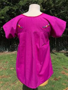 "Embroidered blouse, Mexican blouse, Medium,M,BoHo, blouse, top,Oaxaca,purple,fusia,pink,Indian,hupil Medium 38\"-40\"\" bust 27\" neck to bottom excellent condition BL491 Embroidered blouse, Mexican blouse, Medium,M,BoHo, blouse, top,Oaxaca,purple,fusia,pink,Indian,hupil" Purple Embroidered Short Sleeve Top, Casual Embroidered Purple Blouse, Pink Short Sleeve Embroidered Cotton Top, Purple Embroidered Short Sleeve Blouse, Casual Purple Embroidered Blouse, Festival Blouse With Embroidered Neckline And Short Sleeves, Pink Short Sleeve Peasant Top For Summer, Traditional Long Sleeve Purple Tops, Pink V-neck Blouse For Festival