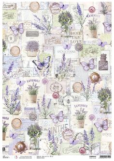 a wallpaper with lavenders, lavender flowers and other things on it's surface