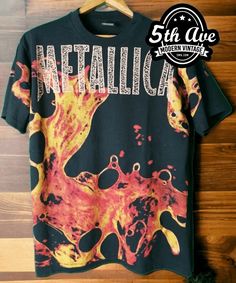 Metallica Load All Over Print AOP t shirt - Vintage Band Shirts Vintage Band Shirts, Visual Elements, Anime Tees, Movie Tees, Heavy Metal Bands, Band Logos, Immersive Experience, Band Shirts, Metal Band