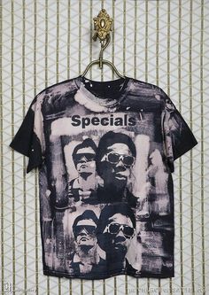 The Specials shirt, vintage rare T-shirt, bleached big print all over, Clash Jam Beat Madness Fun Bo Fun Boy Three, The Specials, Movie Tees, Concert Tees, Vintage Band, Unisex Style, Long Beach, Unisex Fashion, Shirt Shop