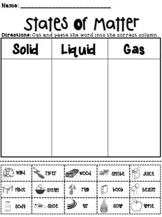 the states of matter worksheet for students to practice their science and engineering skills