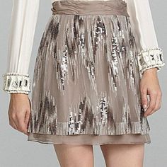 Antonio Melani Della Skirt Size 8 Nwt In Winter Sea Mist. Base Fabric 100% Nylon. Embroidery 68% Polyester/32% Metallic. Organza 100% Polyester. Lining 95% Polyester/5% Spandex. Side Zipper With Hook Eye Closure. Measurements: Waist - 28", Hip - 37", Length From Waist To Hem - 20". Elegant Holiday Mini Skirt, Embellished Flared Party Skirt, Embellished Party Flared Skirt, Embellished Flared Skirt For Party, Elegant Embellished Silver Skirt, Elegant Silver Embellished Skirt, Elegant Flared Skirt Bottoms For Party Season, Elegant Flared Skirt For Party Season, Elegant Silver Mini Skirt