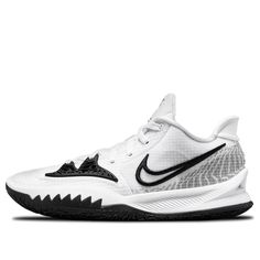 the nike zoom basketball shoe in white and black