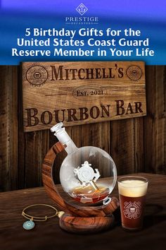 a birthday gift for the united states coast guard reserve member in your life with bourbon bar