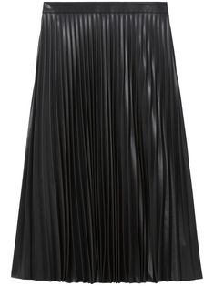 black faux leather high waist fully pleated mid-length Faux Leather Pleated Skirt, Pleated Skirt Black, Knife Pleat, Leather Pleated Skirt, Athleisure Dress, High Waisted Pleated Skirt, Mid Length Skirts, Faux Leather Skirt, White Label