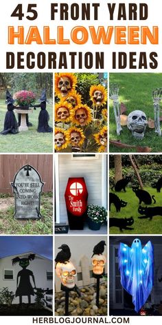 halloween front yard and porch for outdoor decoration ideas Teen Diy, Dollar Tree Halloween Decor, Diy Halloween Dekoration, Diy Halloween Party, Meme Costume, Halloween Pumpkin Diy, Dollar Store Halloween Decorations, Decor Diy Ideas