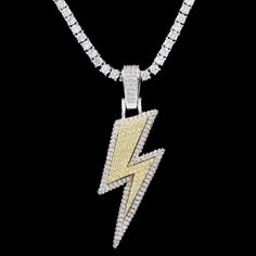 GLD's Exclusive "Iced Lightning Bolt" pendant is the first of its kind. Flooded in clear and yellow stones, this multi-layered piece shines from all angles with a reflective 3D effect. Worn stacked or solo, this piece is sure to stand out in a crowd. Boss up and flex with the GLD gang! This product is guaranteed for life - GLD will repair the item should you experience any defects in craftsmanship or breakage. Specifications - 1 x 1/2" (Width x Height) - Weight: (Weight can vary up to 5 grams) - Necklaces For Men, Yellow Stone, 3d Effect, Lightning Bolt, Men Necklace, Gold Vermeil, For Life, Diamond Necklace, 18k Gold