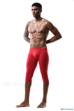 Orcajump - Long-Leg Fitness Bottoms: Performance Shorts for Running and Workouts Short Leg Sports Pants, Workout Shorts In Solid Color, Red Sports Pants For Summer, Stretch Short Pants For Gym, Stretch Short Length Gym Pants, Solid Color Gym Pants For Summer, Stretch Moisture-wicking Pants For Summer, Moisture-wicking Stretch Pants For Summer, Casual High-stretch Swim Bottoms