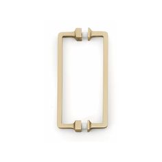 an open brass door handle on a white background