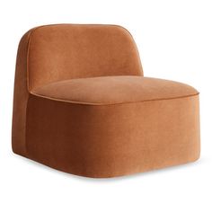 a brown chair sitting on top of a white floor