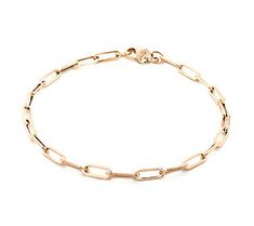 Complete your daily arm candy with the sleek look of this paperclip link bracelet. From Adi Paz® Jewelry. Classic Rose Gold Paperclip Bracelet With Rectangular Links, Minimalist Rose Gold Link Paperclip Bracelet, Modern Rose Gold Paperclip Chain Bracelet, Classic Rose Gold Paperclip Chain Bracelet, Rose Gold Paperclip Chain Bracelet, Rose Gold Oval Link Paperclip Bracelet For Everyday, Modern Everyday Gold Paperclip Bracelet, Everyday Rose Gold Oval Link Paperclip Bracelet, Everyday Rose Gold Paperclip Bracelet With Oval Links