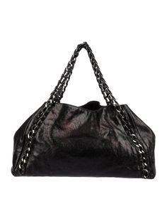 CHANEL GLAZED CALFSKIN LEATHER EAST WEST MODERN CHAIN TOTE – Franco Shops