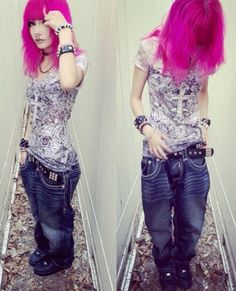 Pink Alt, Emo Scene, Really Cute Outfits, Cute Simple Outfits