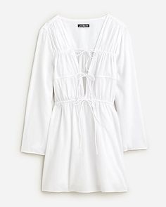 What A Girl Wants, Jcrew Collection, Tie Front Dress, Summer Suits, Linen Shop, White Dress Summer, Little White Dresses, Suit Shop, Scarf Hairstyles